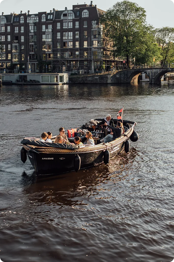 Amsterdam canals from the water