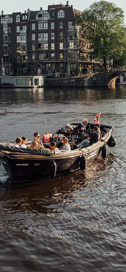 Amsterdam canals from the water